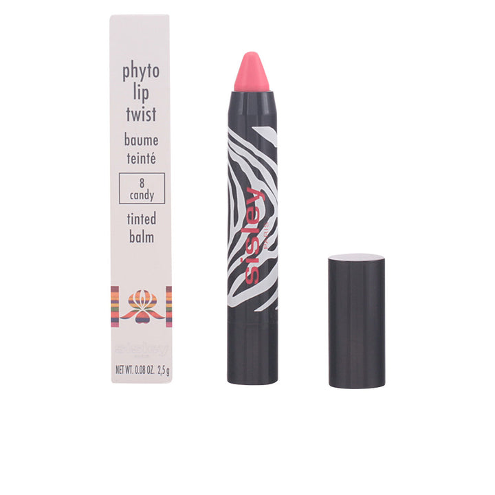 Twist-up pink lip balm stick, glossy finish, 2.5 g, shade 08‑candy, Unisex