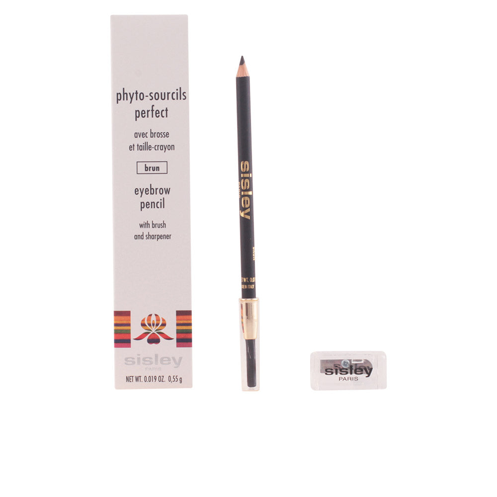 Slim wax eyebrow pencil in shade 03 Brun with comb tip and sharpener, 0.55 g