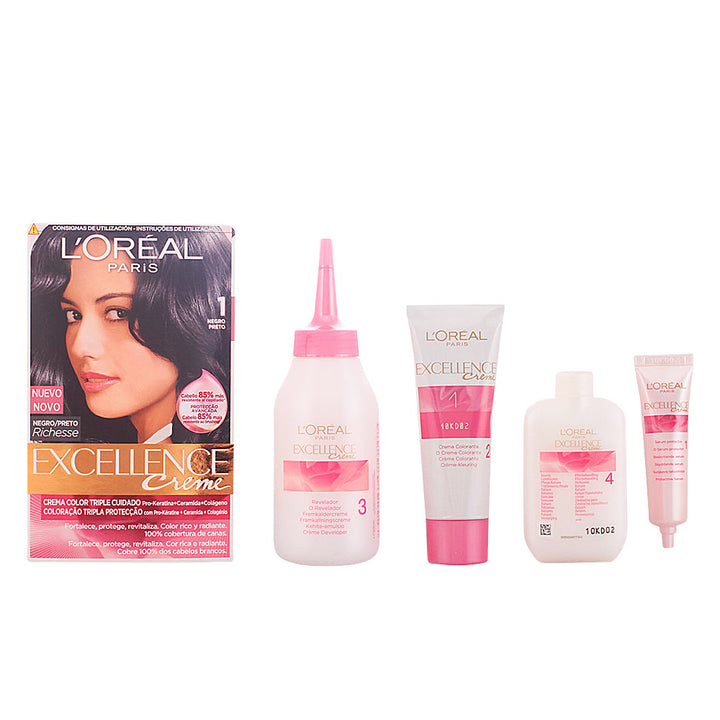 192 ml permanent black hair colour cream kit with developer and shampoo, Unisex