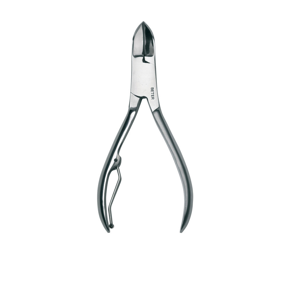 10 cm stainless steel cuticle nipper with polished finish, compact spring action