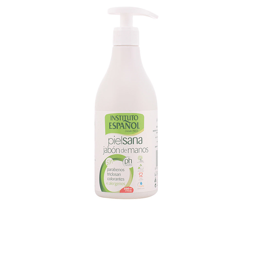 Bottled Instituto Español antibacterial shower gel with pump for all skin types