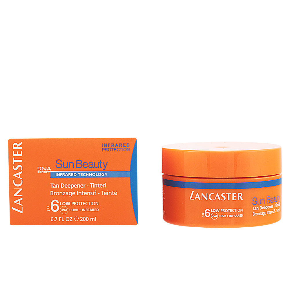 Lancaster Sun Beauty tan deepener SPF 6 gel bottle with subtle tinted sun gel