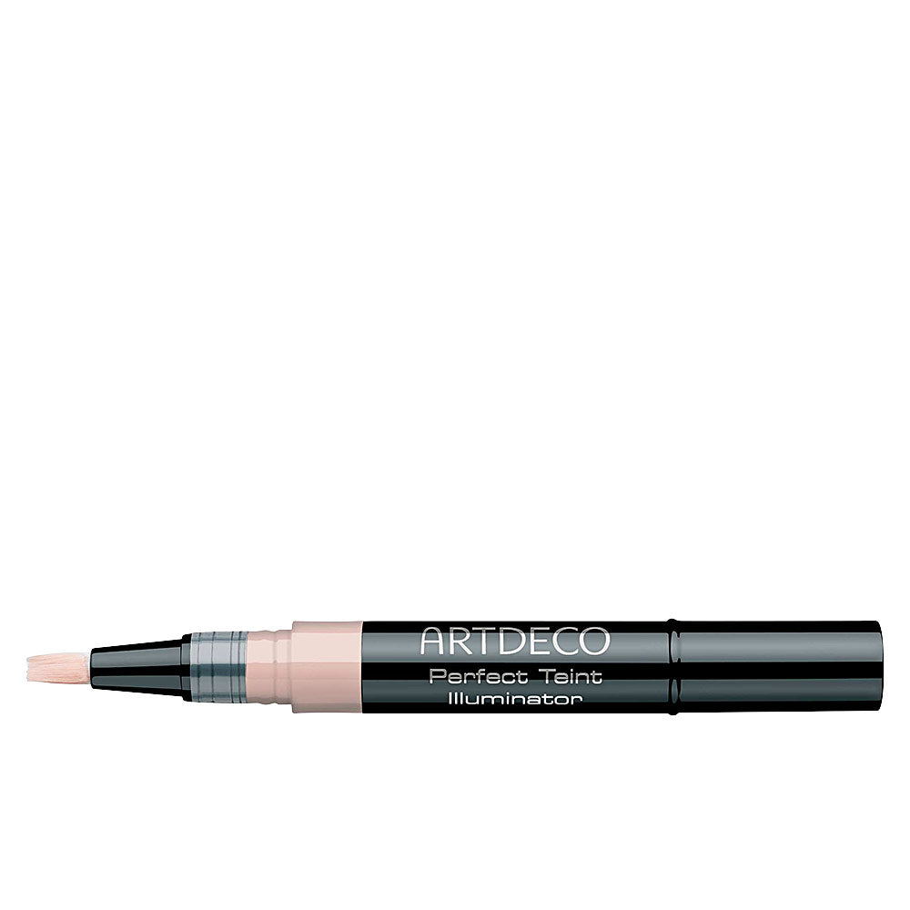 Artdeco Liquid illuminator pen in black and light pink plastic with brush-tip applicator and twist mechanism