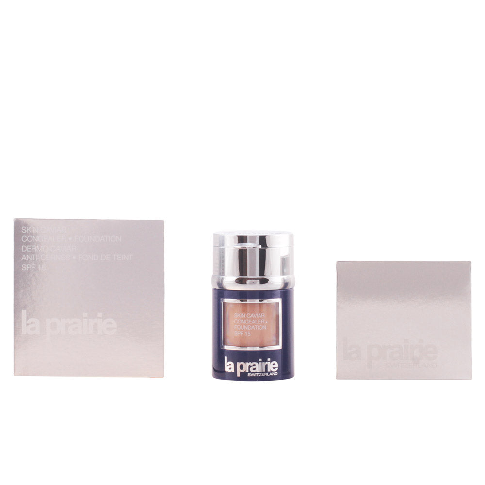 La Prairie Skin Caviar Concealer Foundation SPF 15 bottle and applicator, neutral shade