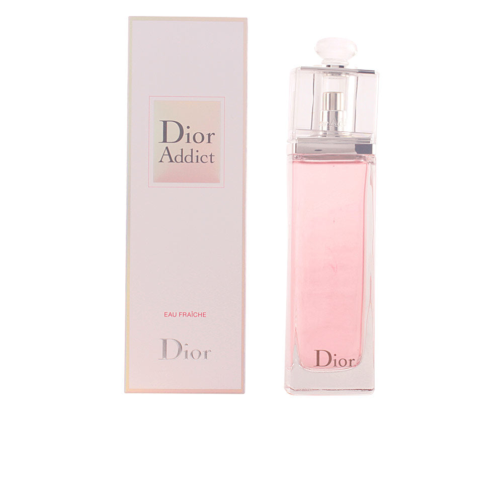 Pink crystal Dior Addict Eau Fraîche bottle reflecting light