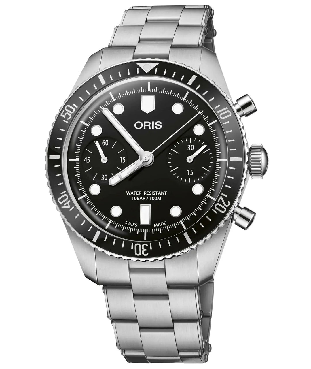 Oris Chronograph Black Leather Watch