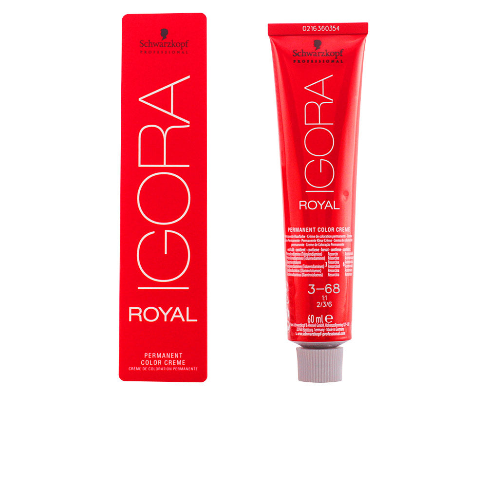Tube of permanent cream hair colour shade 3-68, 60 ml, rich brown-red tone
