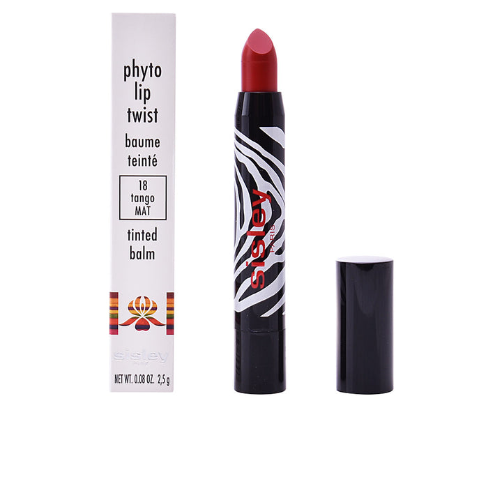 Twist-up red satin lip balm crayon, 2.5 g, Unisex tinted balm