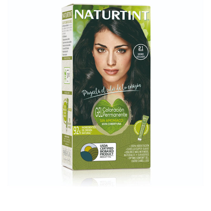Deep blue-black gel hair colour with 50ml mask and developer, 170 ml pack