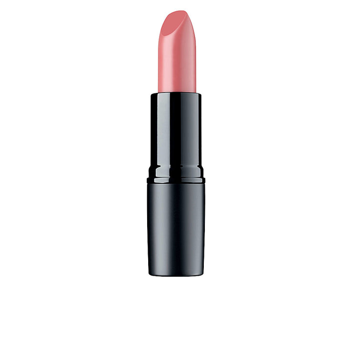 Matte rosy-rose lipstick bullet, 4 g, creamy texture in slim black tube