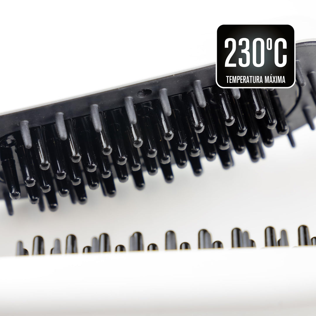 Slim ceramic steam brush with digital display and bottom water tank, ergonomic handle