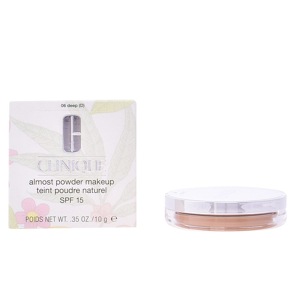 Compact Clinique Almost Powder Makeup with mini brush and neutral powder shade