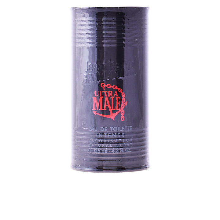 Deep-blue sculpted torso bottle of Ultra Male 125 ml, labelled Eau de Toilette