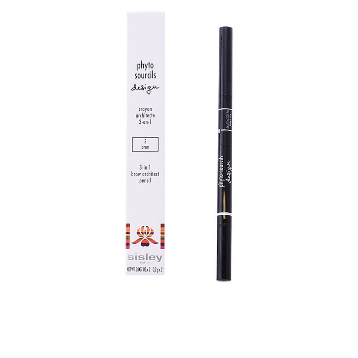 Triangular brow pencil with spoolie and sponge highlighter, cappuccino shade, 0.2 g