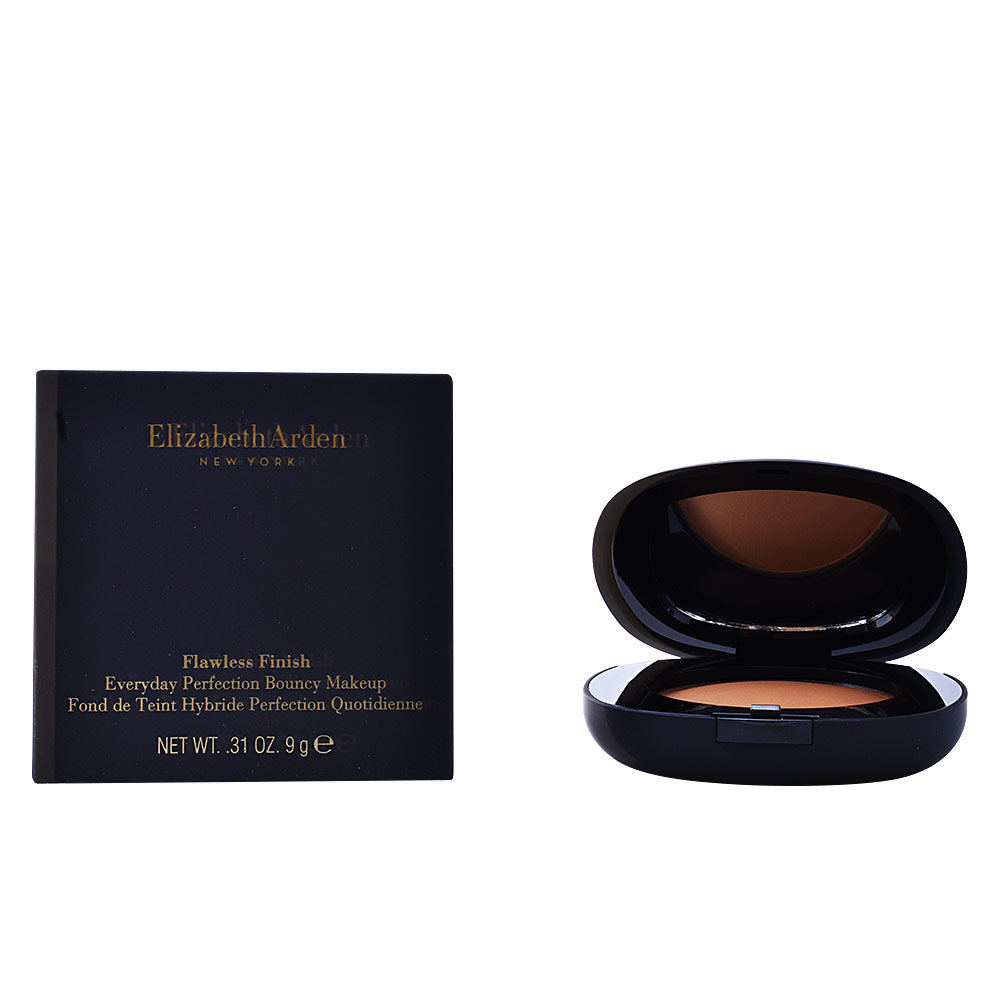 Elizabeth Arden Sleek black plastic makeup compact with mirror and pressed powder, modern, refined design