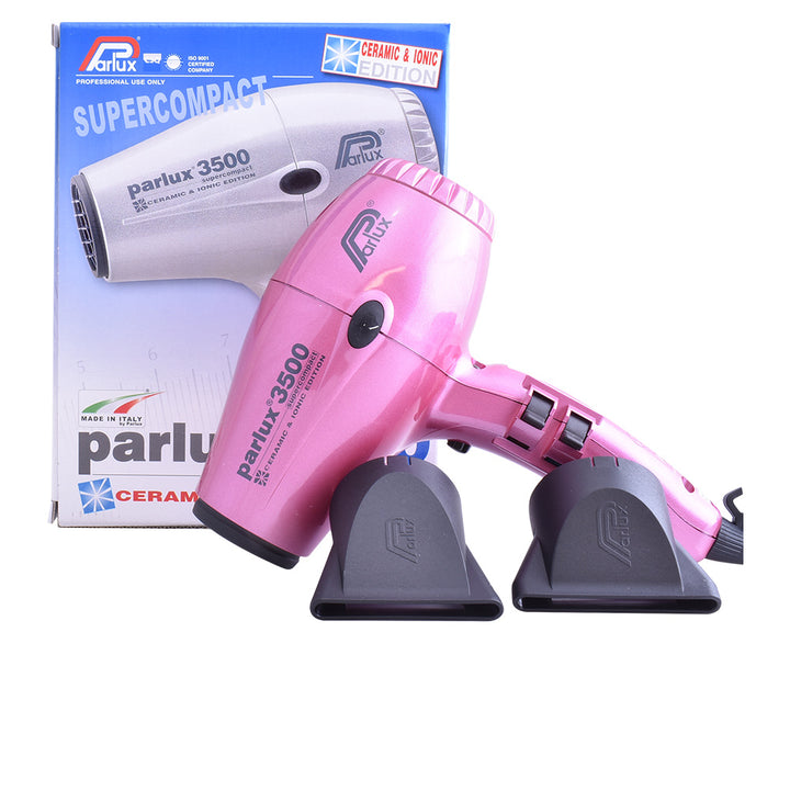Compact pink Ionic &amp; Ceramic hair dryer with two nozzles and long 3 m cable