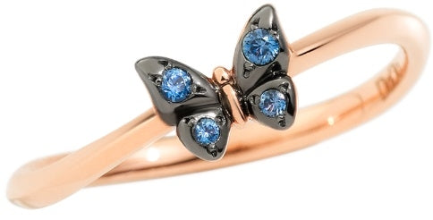 Dodo Rose Gold Ring with Blue Gemstones