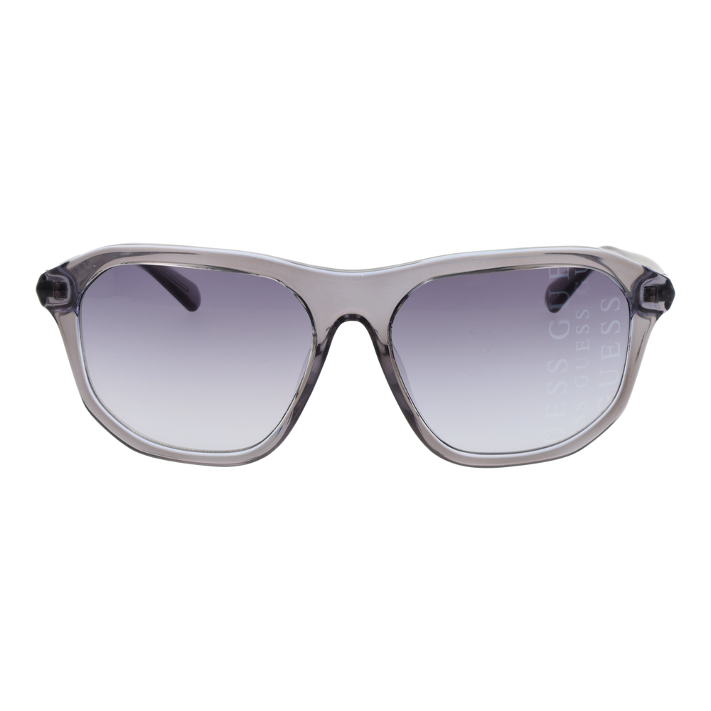 Transparent gray oversized sunglasses in plastic frame with gradient lenses, casual style for Women
