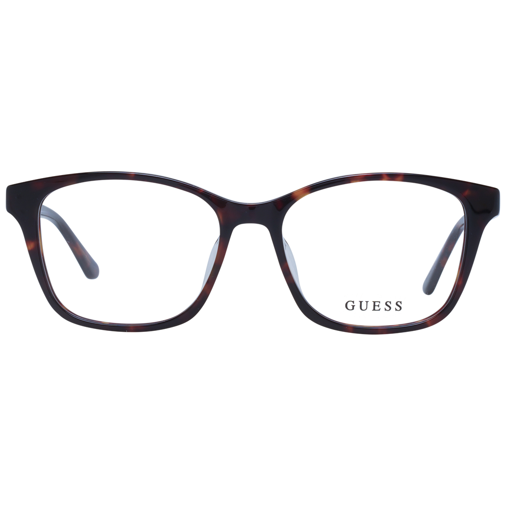 Tortoiseshell square eyeglasses for Women in brown and black plastic with metal triangle temple detail