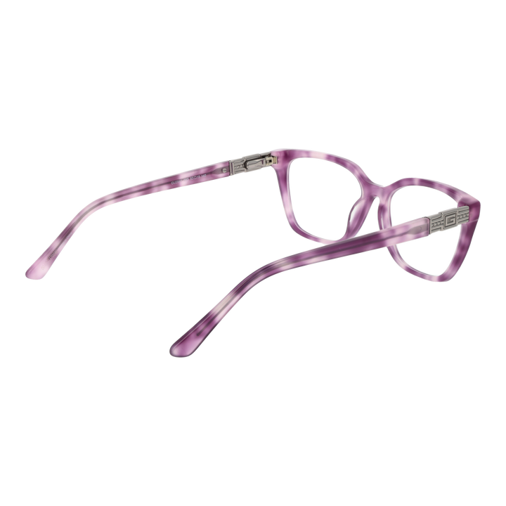 Purple and white marbled cat-eye eyeglasses in acetate with metallic &