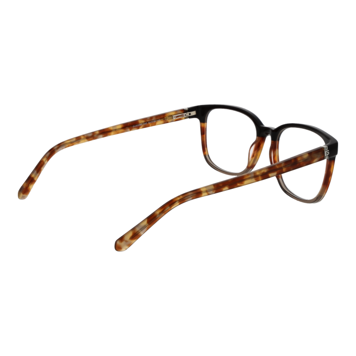 Black and tortoiseshell rectangular eyeglasses for Women with full-rim plastic frame and patterned temples