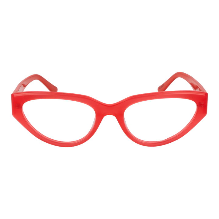 Red plastic cat-eye eyeglasses for Women with clear lenses and logo-emblazoned temples