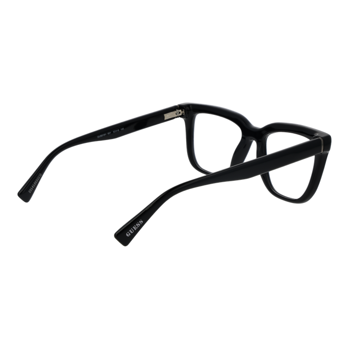 Unisex black plastic full-rim eyeglasses with thick rectangular lenses and modern silhouette