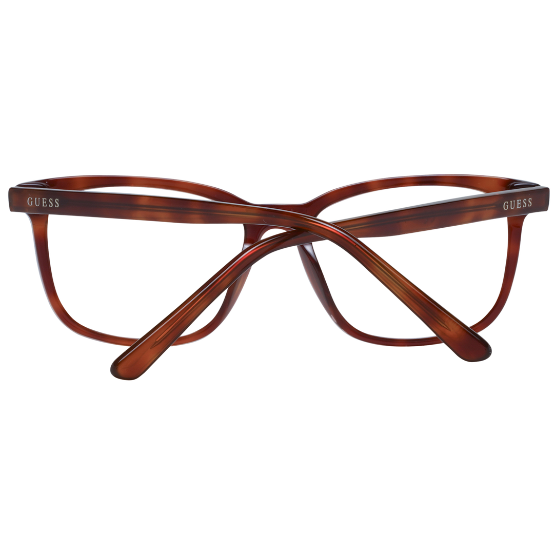 Tortoise brown rectangular full-rim eyeglasses in plastic with branded temple detail, Unisex style