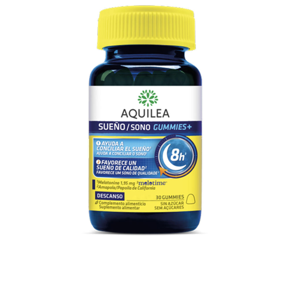 Sugar-free vegan Aquilea Sueno extended-release melatonin gummies in jar