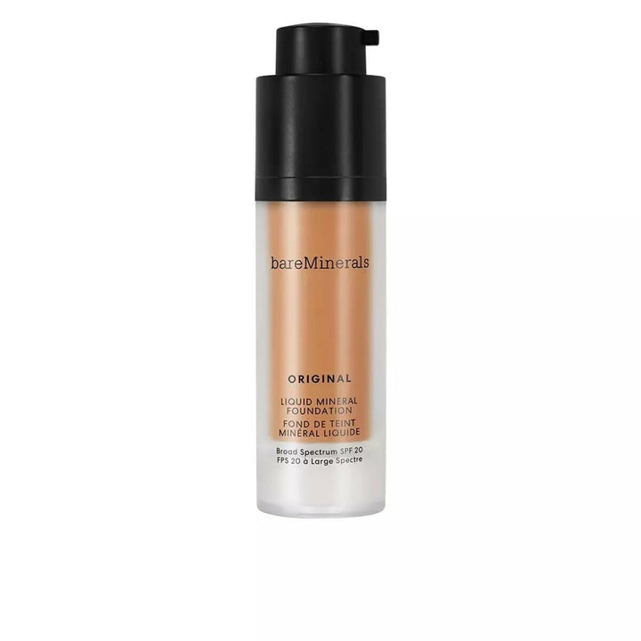 30 ml pump bottle of lightweight mineral liquid foundation, shade 24‑neutral dark, Unisex