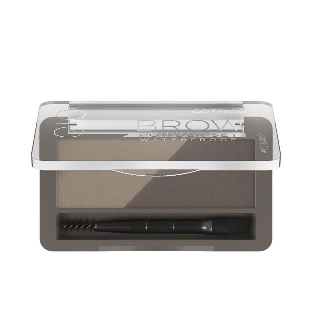 Compact dual-shade brow powder with brush and spoolie, brown shade, 4 g