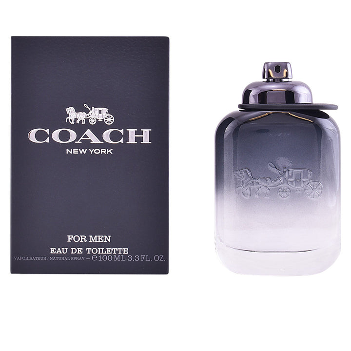60 ml glass Eau de Toilette bottle with metal plate, woody-aromatic scent