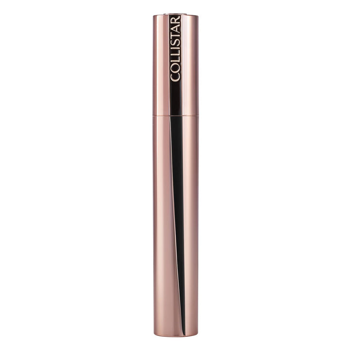 Refillable brown lash mascara with three‑section elastomer brush, Unisex