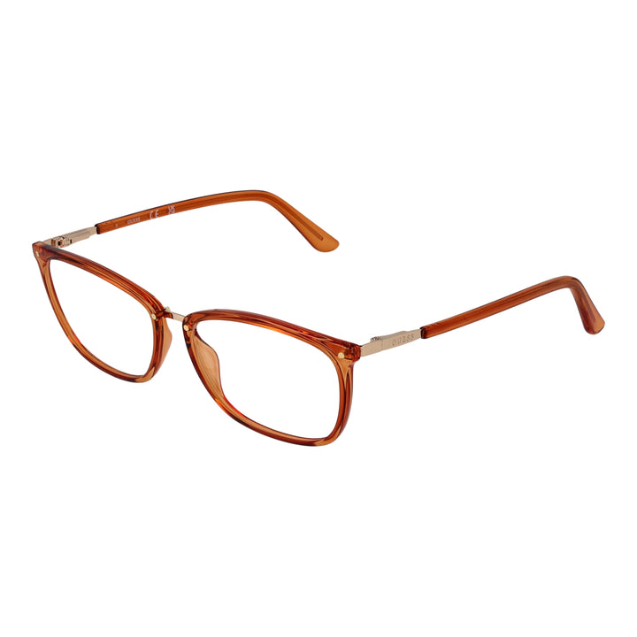 Brown full-rim rectangular eyeglasses for Women, plastic frame with metal bridge and metal hinges