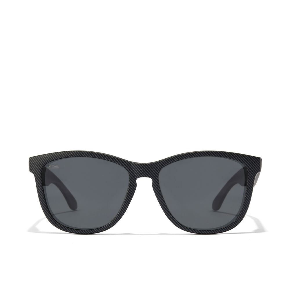 Unisex square black nylon sunglasses with polarised lenses, 54 mm