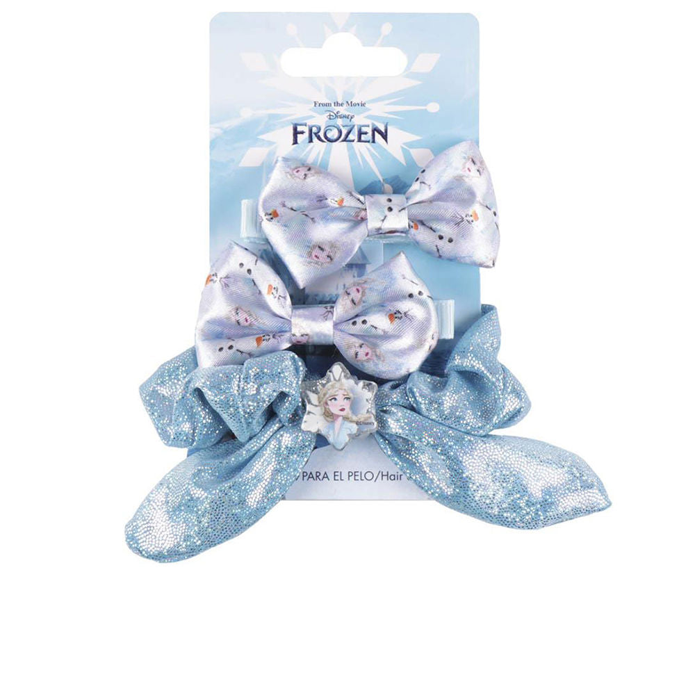 Three-piece Minnie hair set: bow scrunchie and two crocodile clips in compact box