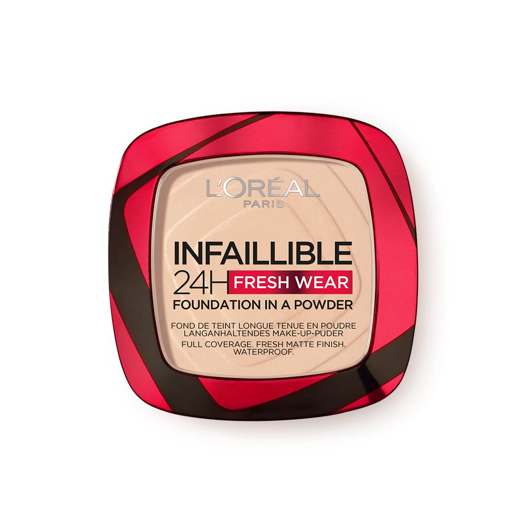 Compact 9 g matte powder foundation, shade 120, waterproof, Unisex