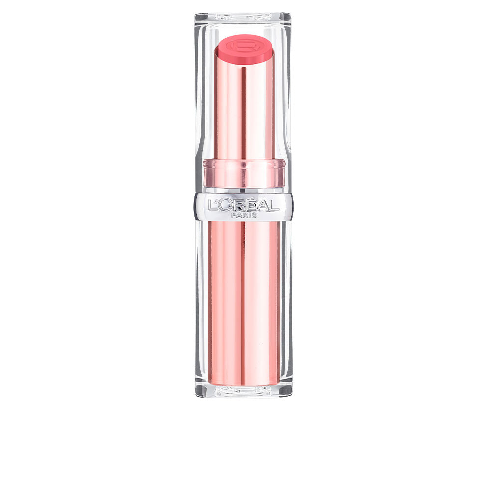 Tinted balm stick in warm brown shade with glossy finish, 3.8 g