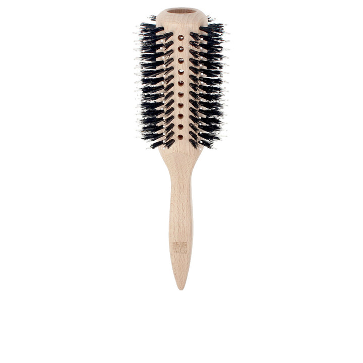 Round styling brush with ergonomic handle and mixed nylon-natural bristles, Unisex