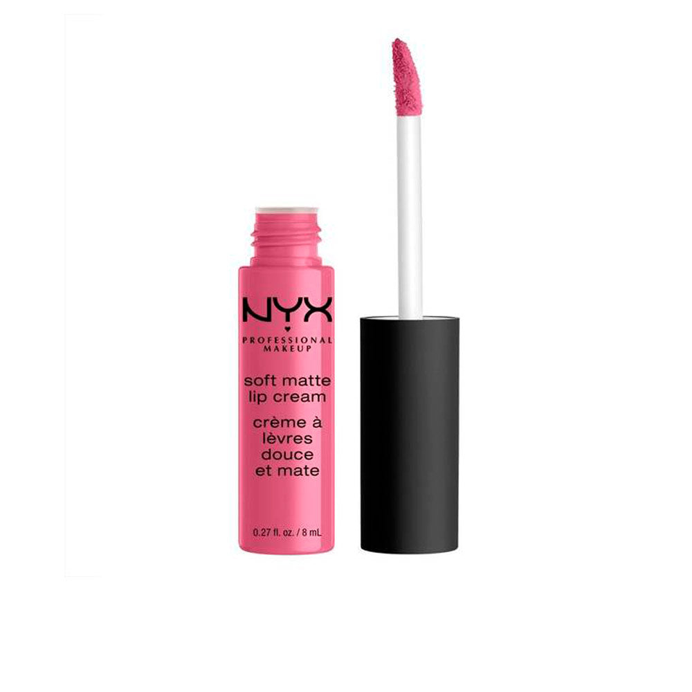Soft Matte cream lipstick tube and swatch in São Paulo pink