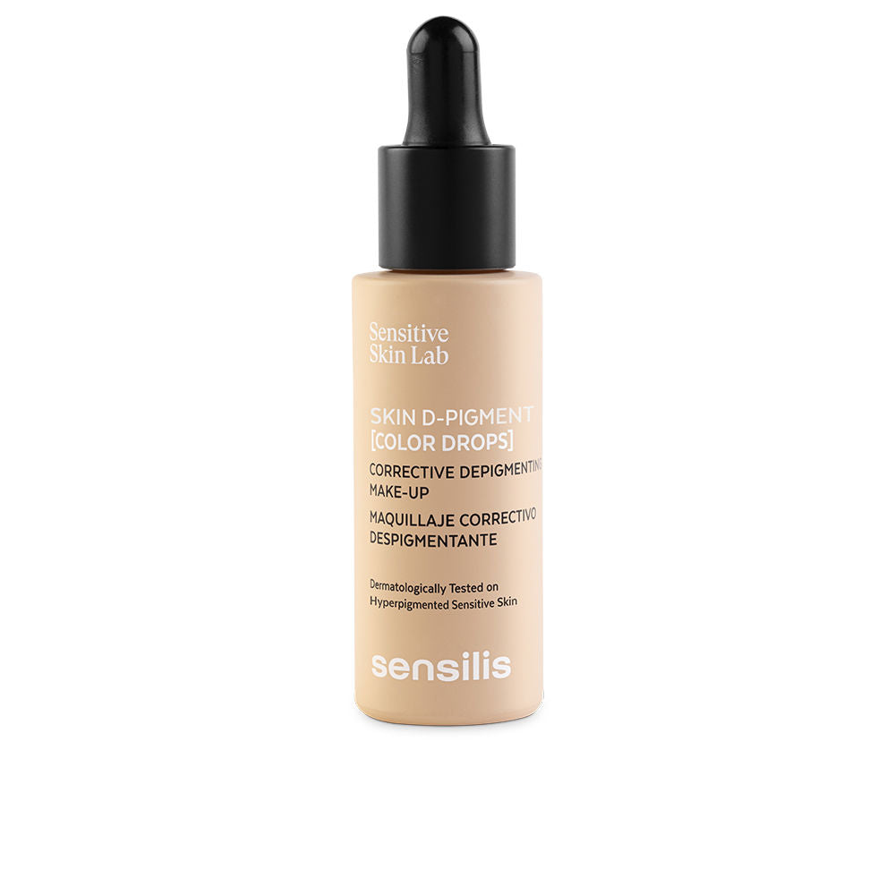 30 ml beige liquid corrective pigment drops in glass bottle with pipette