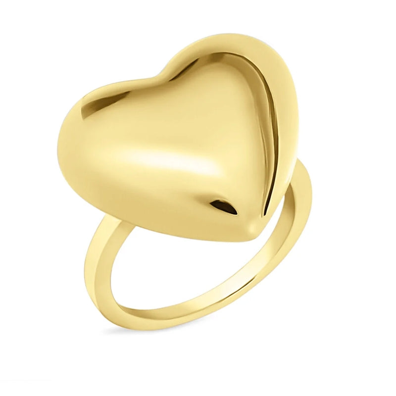 Stroili Gold Heart Ring: heart-shaped ring showing polished band and sculpted heart