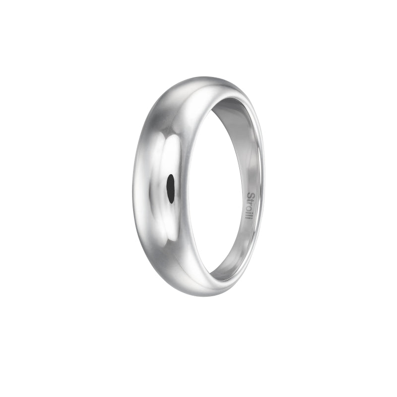 Stroili Silver Dome Ring: polished silver domed ring showing curved profile and reflective finish