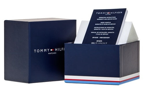 Women’s stainless steel mesh watch with rose gold bezel, white dial and crystal hour markers