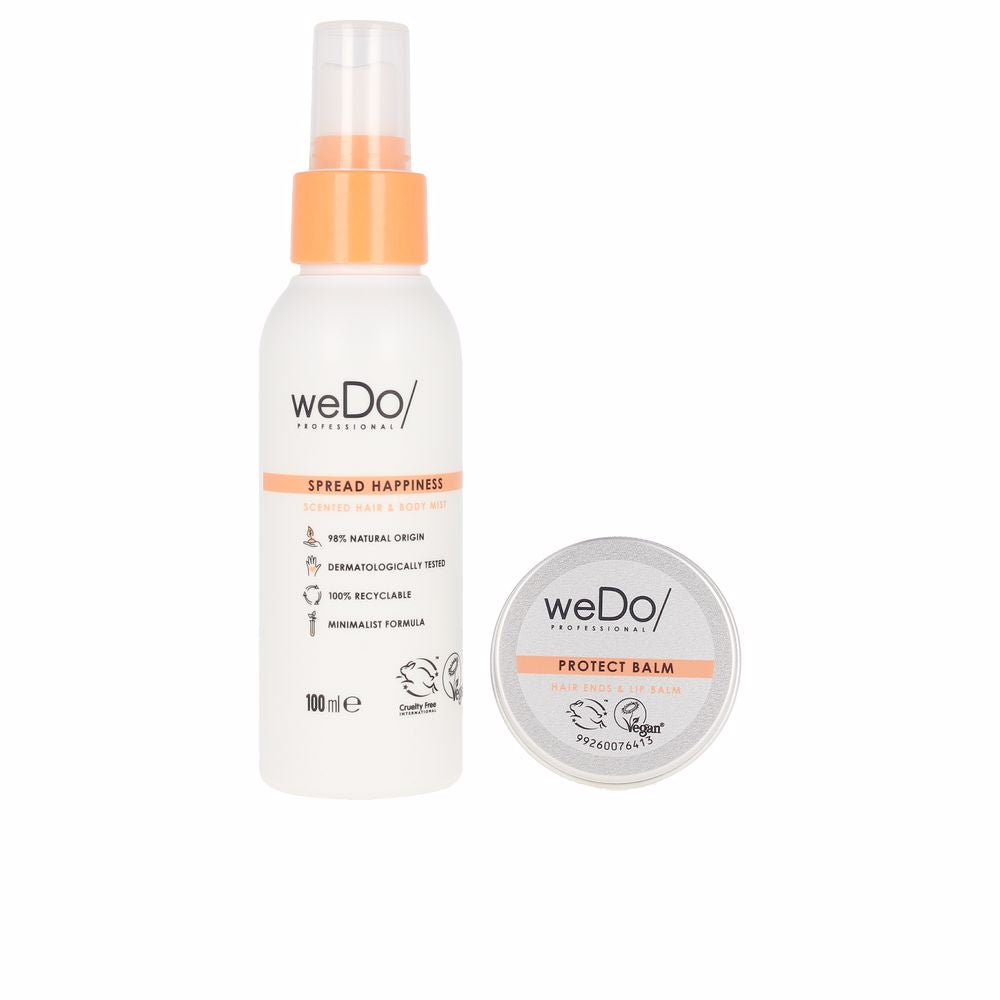 Two-piece set: bamboo hair & body mist and protective hair balm in recyclable packaging