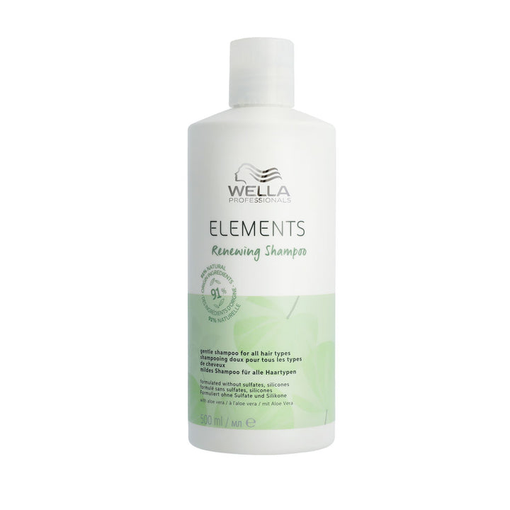 Tall 1000 ml recycled plastic shampoo bottle, sulphate-free renewal label